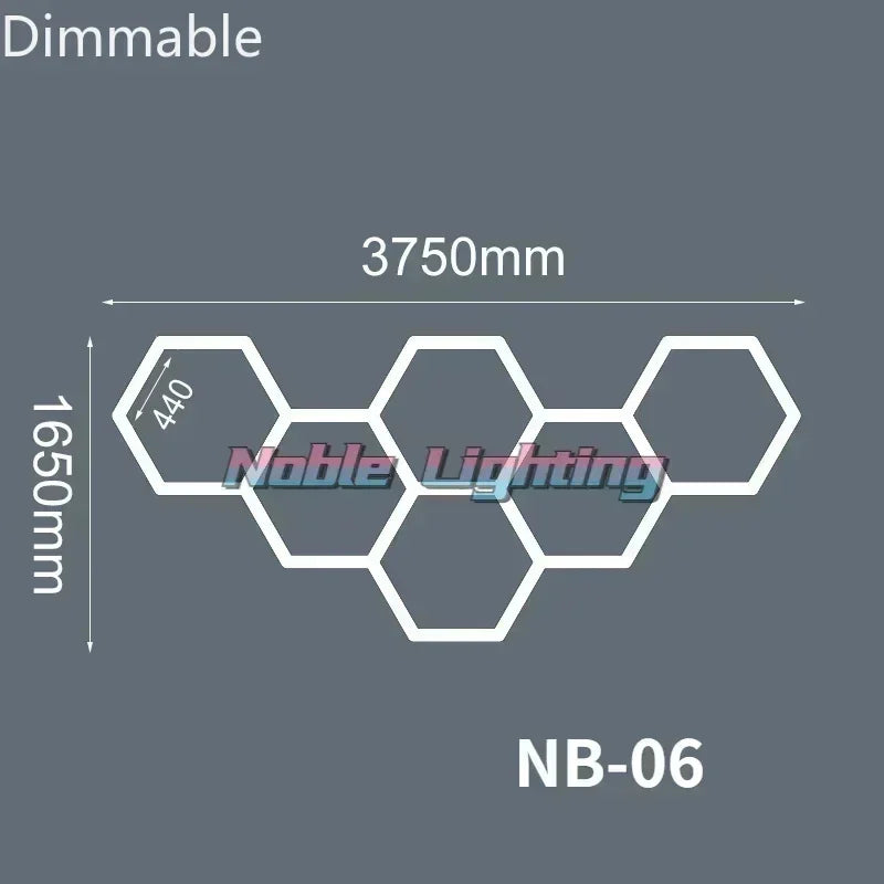 Garage Lamp Dimmable Honeycomb LED Car Detailing Ceiling Light Hexagon Garage Light for Showroom