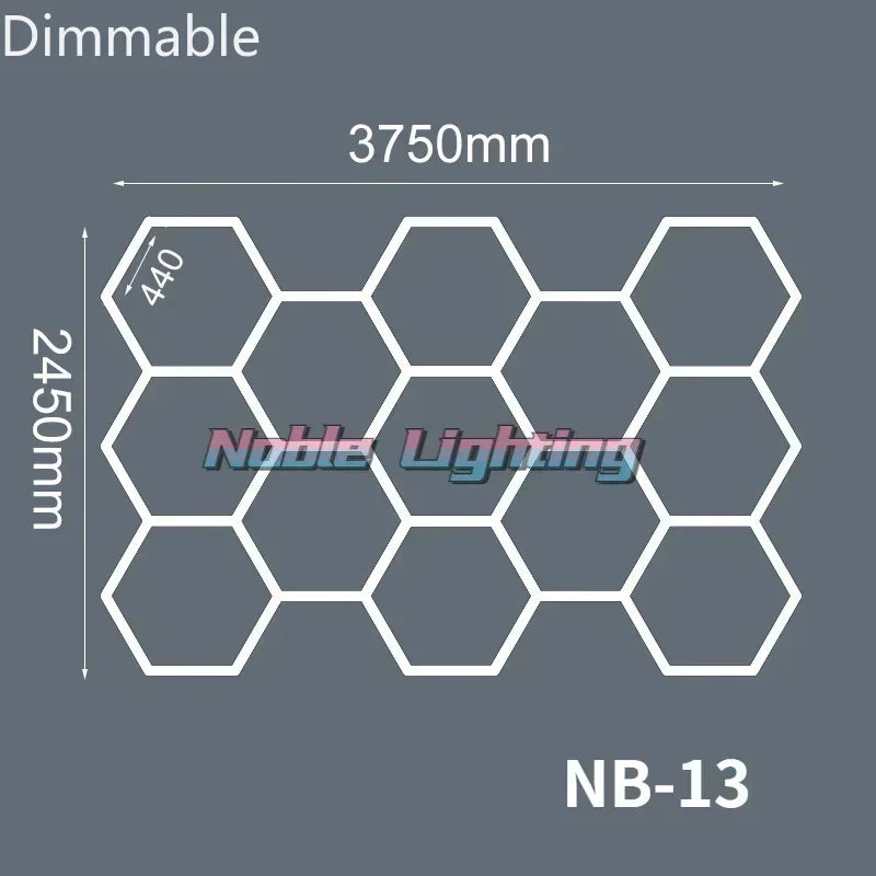 Garage Lamp Dimmable Honeycomb LED Car Detailing Ceiling Light Hexagon Garage Light for Showroom