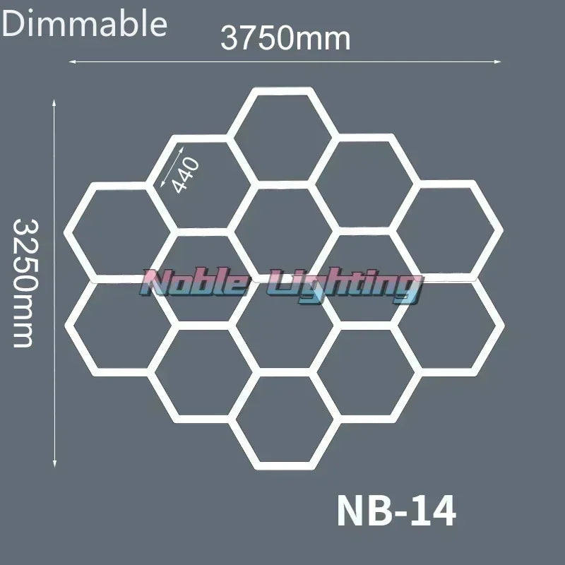 Garage Lamp Dimmable Honeycomb LED Car Detailing Ceiling Light Hexagon Garage Light for Showroom