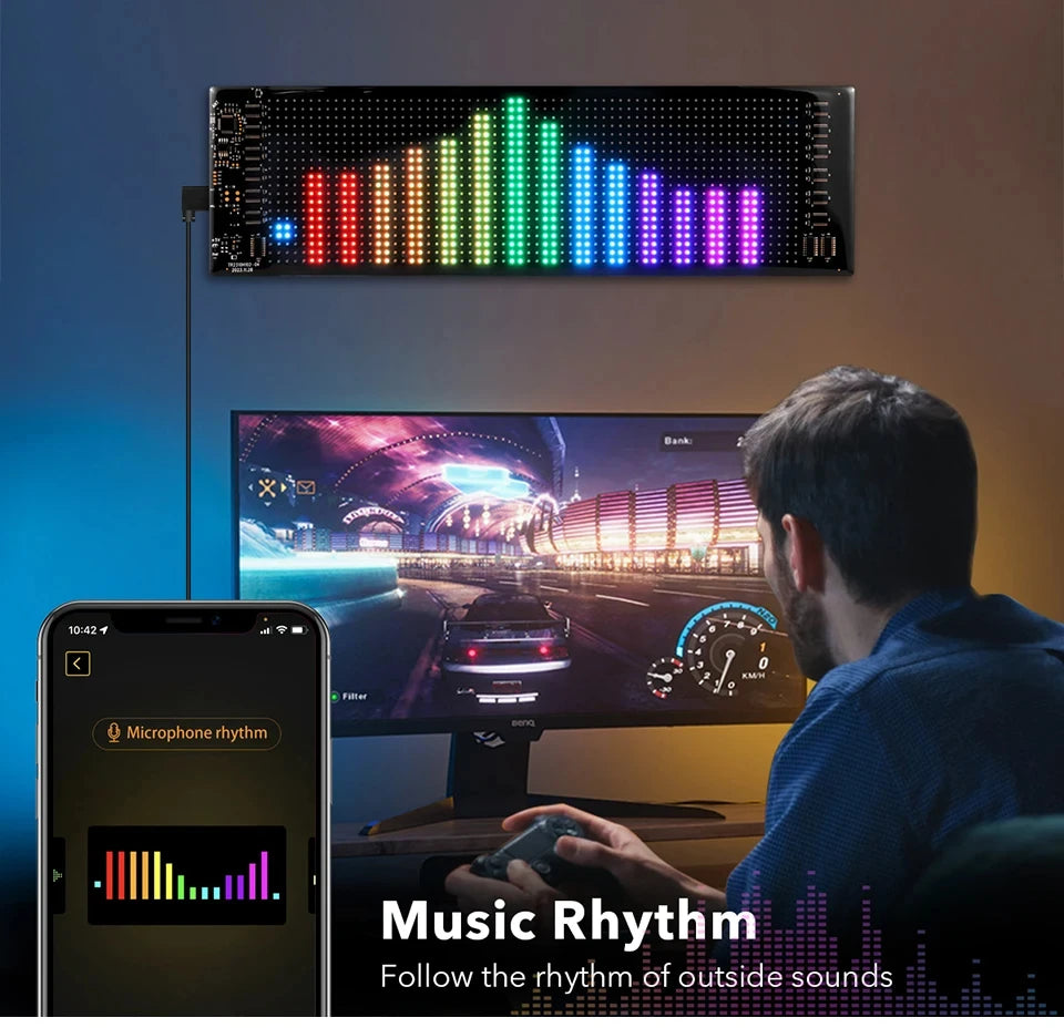 Bluetooth LED Matrix Pixel Panel Display Screen Flexible RGB Car Pattern Text Animation