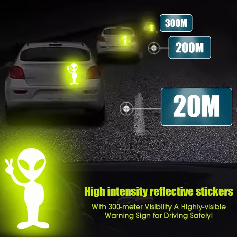 Alien Long Distance Warning Luminous Waterproof Car Stickers