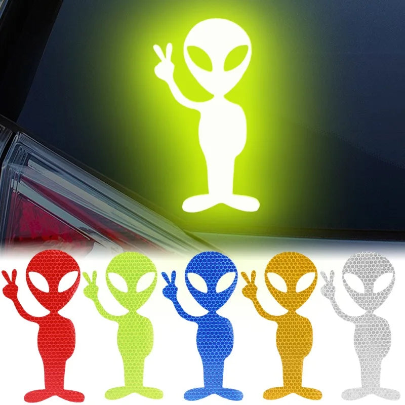 Alien Long Distance Warning Luminous Waterproof Car Stickers