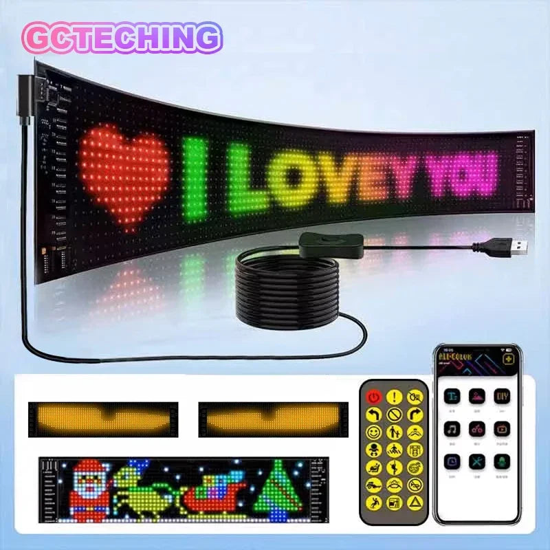 LED Matrix Pixel Panel USB LED Car Sign Bluetooth App Control