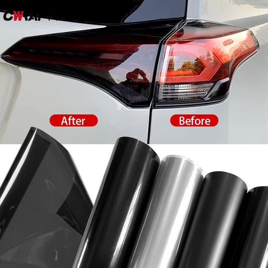 40cm Car Headlight Taillight Smoke Black PVC Tint wrap