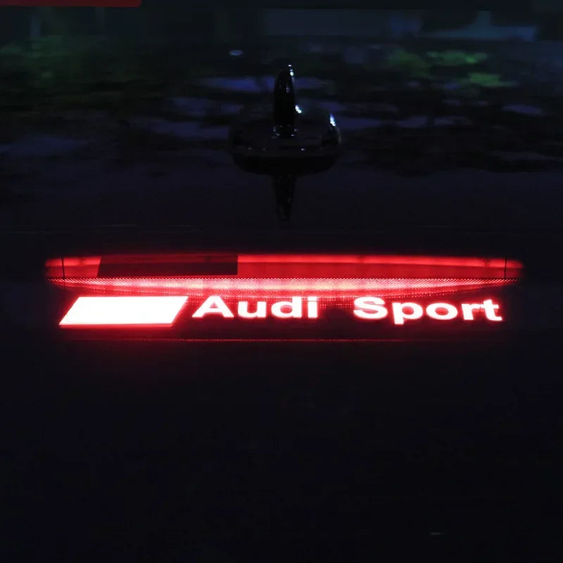 1PC Car Stickers High Mounted Stop Lamp Brake Lights Decals for Audi A3 A4 A6 2023 Sport Sline Quattro Logo Warning Light Strips